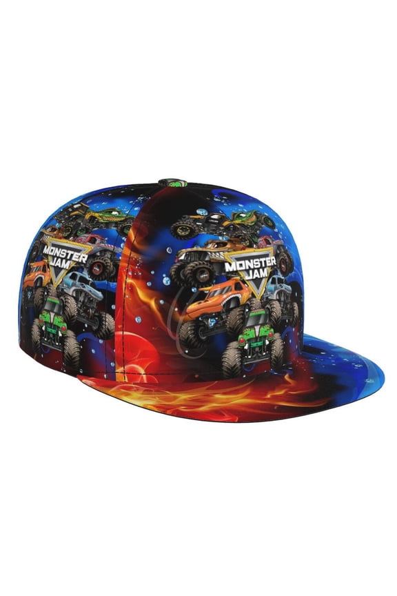 Monster Trucks-Jam Adjustable Brim Bill Baseball Cap Adjustable Snapback Hat Hip Hop Cap Dad Hat Men Women