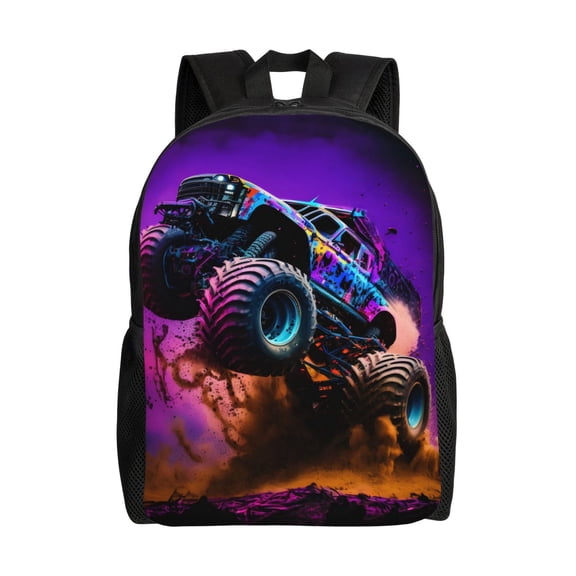 Monster Trucks Jam Large Backpack Lightweight Laptop Bag Daypack Travel Backpack for Men Women