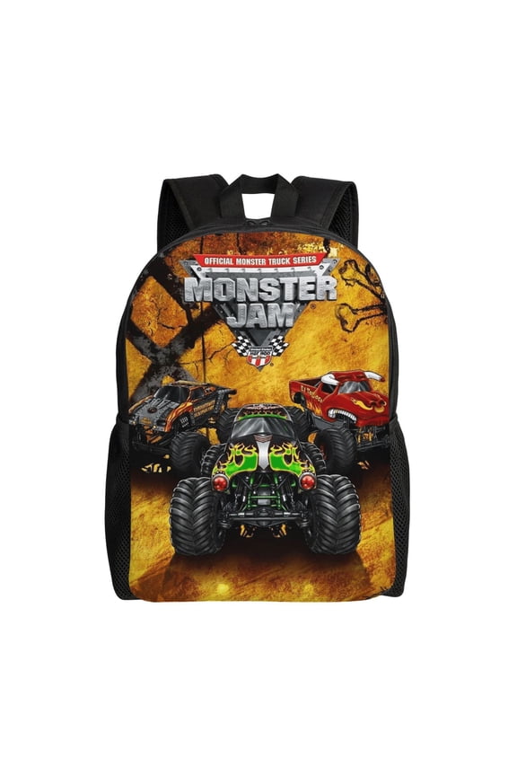 Monster Trucks Jam Large Backpack Lightweight Laptop Bag Daypack Travel Backpack for Men Women