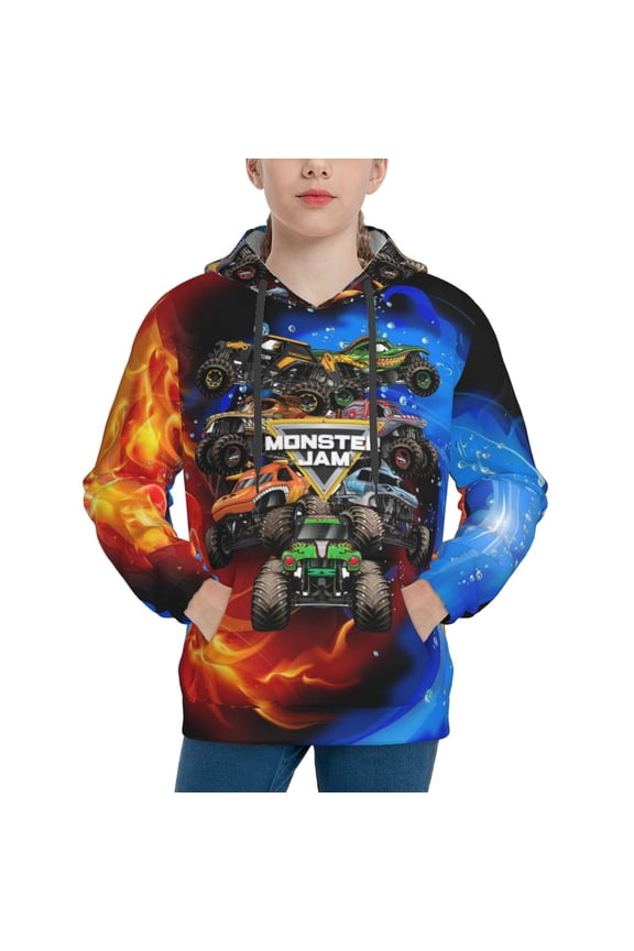 Youth Hoodies Sweatshirts Pullover Long Sleeves Hooded Graphic Sweaters