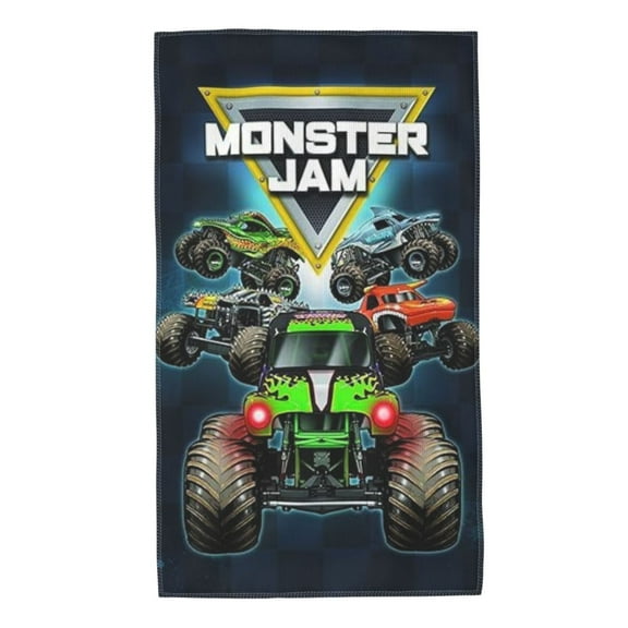 Monster-Trucks Towel Microfiber Towel for Bathroom Outdoor Pool Gifts for Family Friends Colleagues 27.5x16 inches