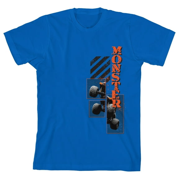 Monster Trucks Youth Royal Blue Short Sleeve Crew Neck Tee-XL