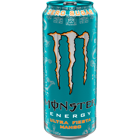 Monster Ultra Fiesta Mango, Sugar Free Energy Drink, 16 fl oz Single Aluminum Can-Pack Of 2