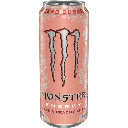 Monster Energy Ultra, Peachy Keen, Sugar Free Energy Drink, 16 Fl Oz