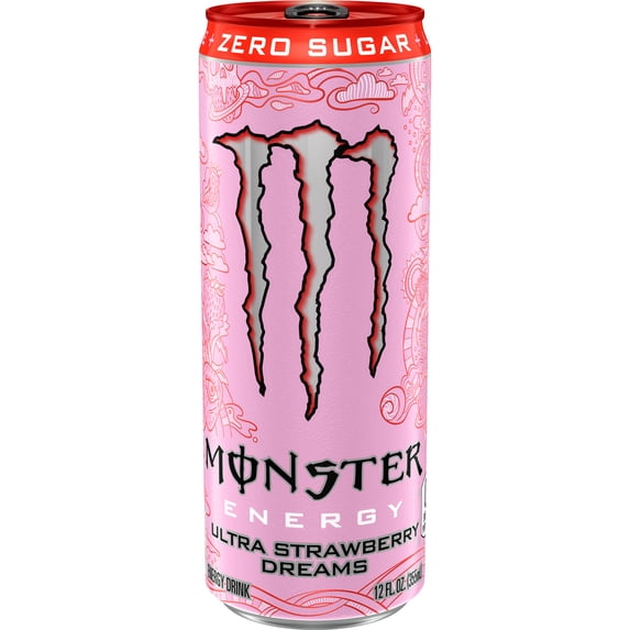 Monster Energy Ultra Strawberry Dreams Sugar Free Energy Drink 12 fl oz Can
