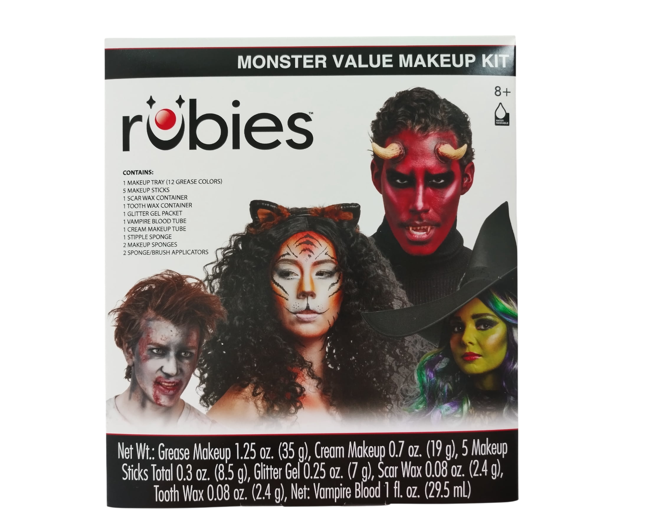 Monster Value Make-Up Kit, 18 Pieces, Halloween Costume Accessory for Adults, by Rubies