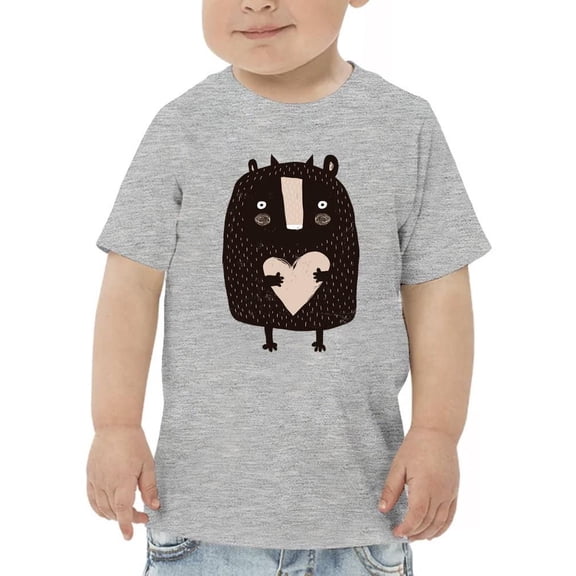 Monster W Grey Heart T-Shirt Toddler -Image by Shutterstock,  3 Toddler