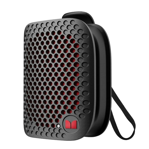 Monster Wearable Portable Bluetooth Clip-On Speaker with Magnetic Mount, Built-in Mic, USB-C Rechargeable Black