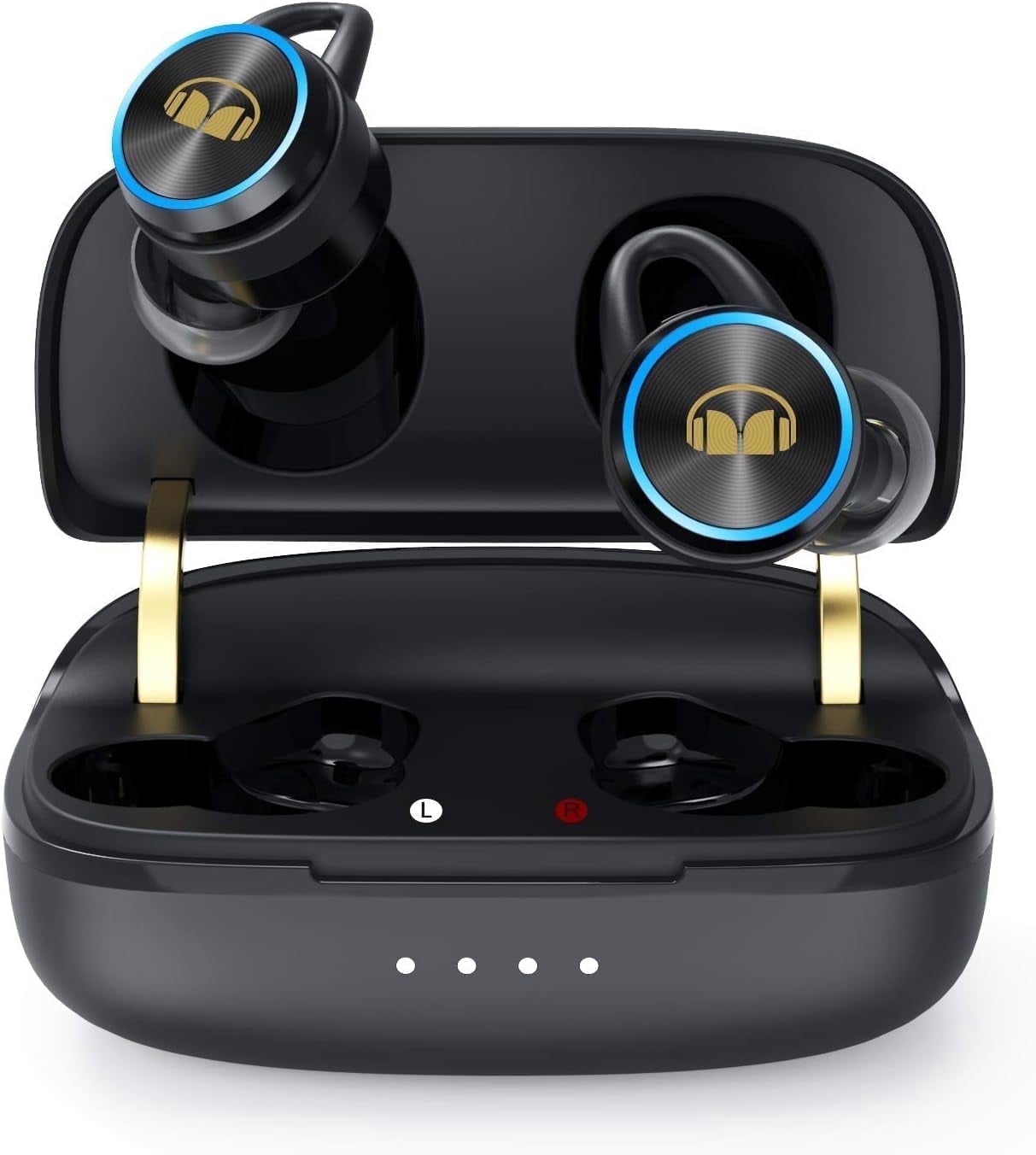 Monster Wireless Earbuds, Bluetooth 5.0 in-Ear Headphones with Charging Case, Stereo Earphones Deep Bass Sound, Built-in Mic, Clear Call, Water Resistant Design for Sports