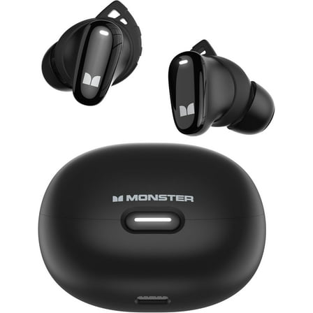 Monster Wireless Earbuds Bluetooth 5.4 Headphones, Comfortable Fit, Touch Control, Waterproof, 25H Playtime, Black