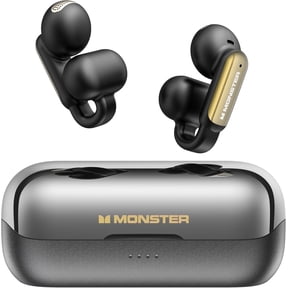 Monster Open Ear Bluetooth 5.4 Wireless Earbuds for Sports - 32H Playtime with Charging Case, ENC Noise Cancelling, IPX5 Waterproof, Comfort Fit Gym Running Headphones (Black)