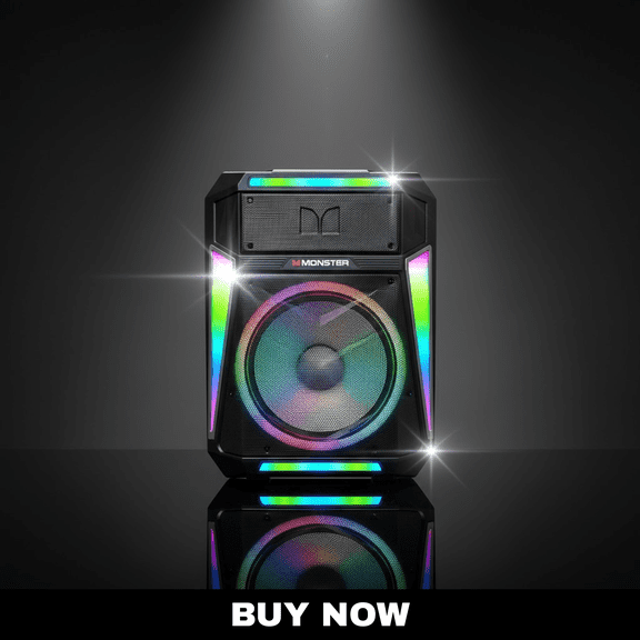 Monster Z6 AllinOne PA Bluetooth Speaker System with Wireless Microphone, LED Lights & Portable Design