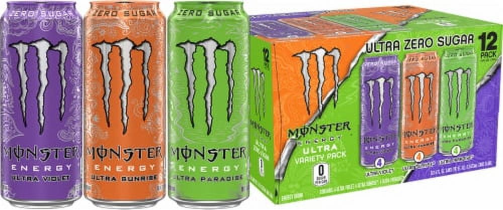 12X - Monster Zero Sugar Ultra Energy Drink Variety Pack Cans