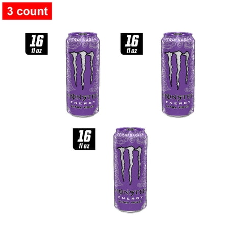 Monster Zero Sugar Ultra Violet Energy Drink Can 16 fl oz - 3 count