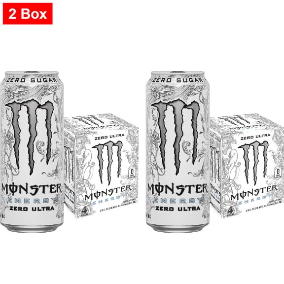Monster Zero Sugar Zero Ultra Energy Drink Multipack Cans 4 CT / 16 fl oz - 2 Box