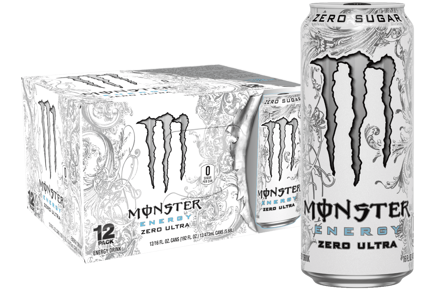 Monster Zero Ultra, Sugar Free Energy Drink, 12 count, 16 fl oz