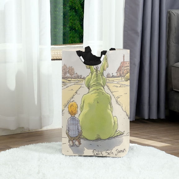 Monster and Children Foldable Laundry Hamper 12.6x11x22.7in with Handles for Bathroom Bedroom Storage