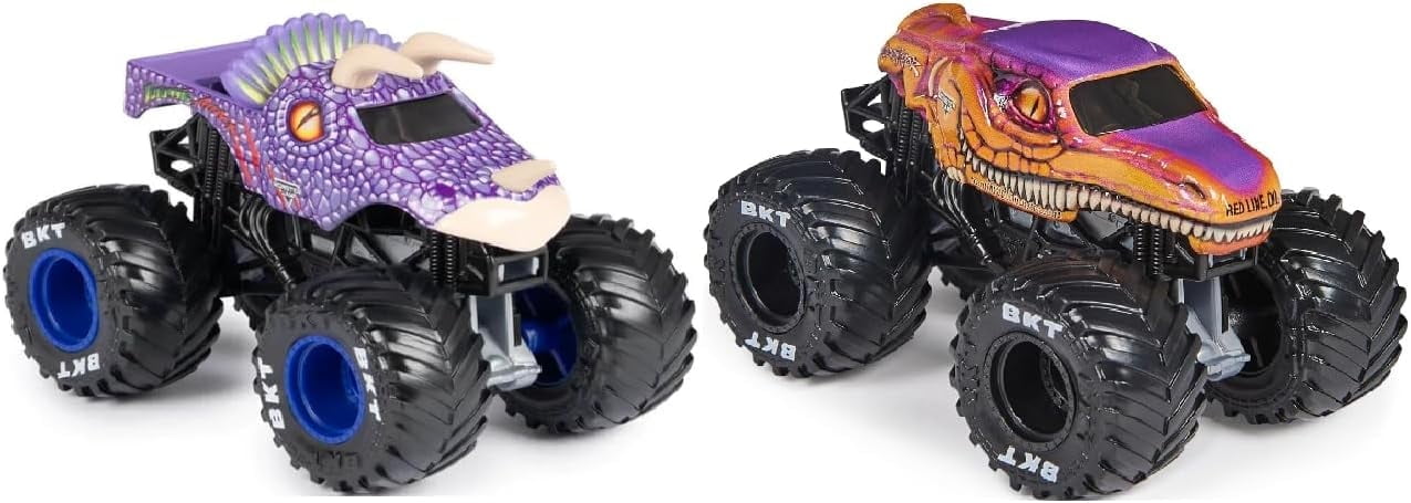 Monster jam Velociraptor & Jurassic Attack 1:64 Diecast Truck Bundle