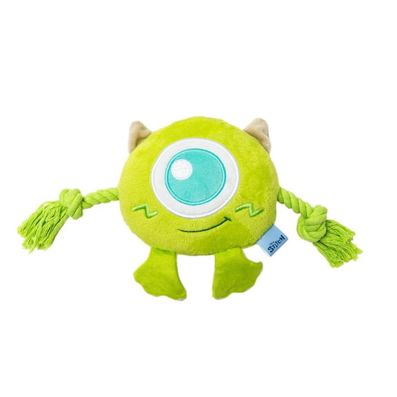 Disney Pixar Monsters, Inc. Mike Wazowski Plush Dog Toy, Squeaky Dog Toys with Built-in Crinkle