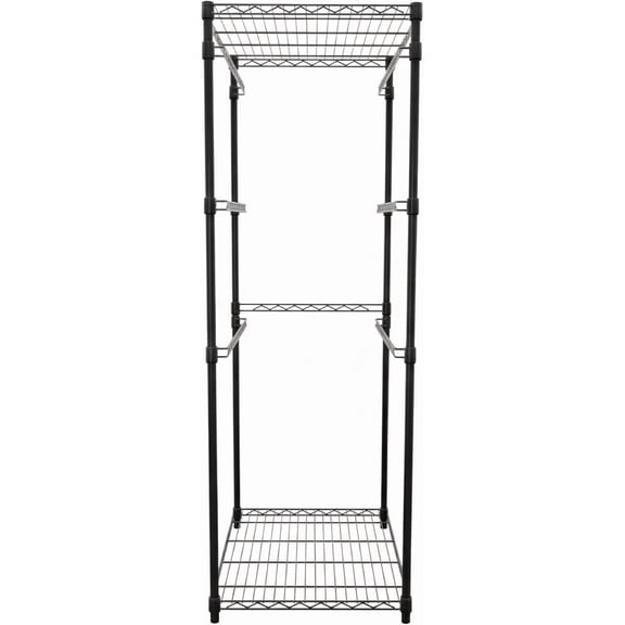 MonsterRAX 5-Tier Heavy Duty Garage Bin Storage Rack for 27-Gallon Totes. Industrial metal organization, 250lb capacity, NSF Certified. (Bins not included) (Black)