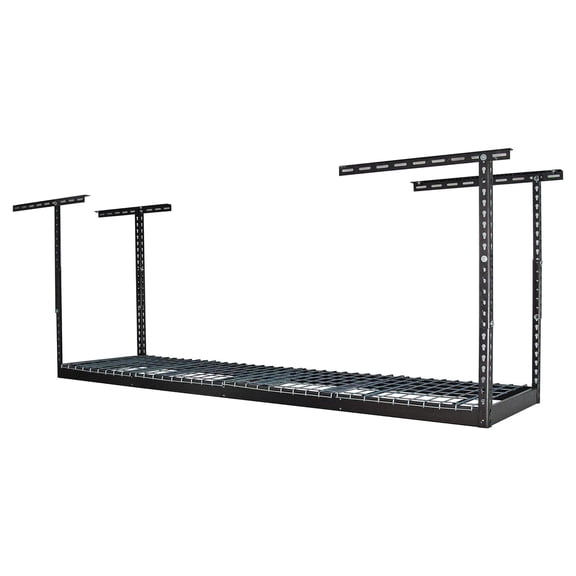 MonsterRax 2' x 8' Overhead Garage Storage Rack Holds 350 Lbs, Hammertone