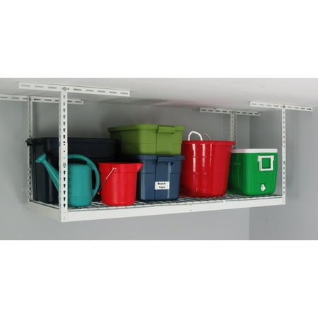 MonsterRax 2x6 Overhead Storage Rack - White - 18" - 33" Drop Down