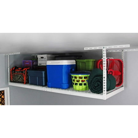 MonsterRax 3' x 8' Overhead Garage Storage Rack Holds 450 Pounds, White