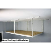 MonsterRax 4x8 Overhead Garage Storage Rack Frame Kit - Hanging Storage Shelves, Garage Ceiling Storage Rack System, Ceiling Shelving - (Hammertone, Adjustable 18"-33")