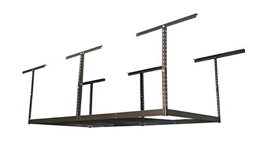 MonsterRax 4x8 Overhead Storage Rack Frame Kit - Hanging Storage Shelves, Overhead Garage Organizers And Storage, Ceiling Shelving (Hammertone, 24"-45")