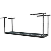 MonsterRax Overhead Garage Storage Rack 2x8, Ceiling Mounted Shelving, Adjustable Hanging Organizer, Heavy Duty Steel, 350 Pound Capacity, Color: Hammertone, Adjusts 24-45" from Ceiling