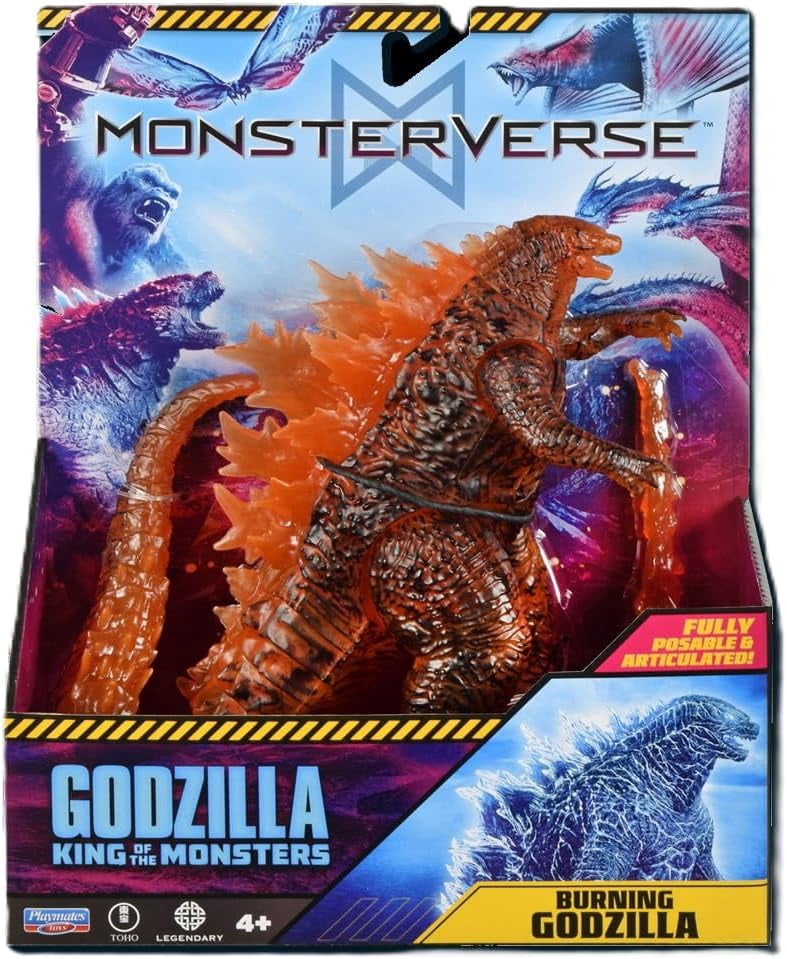 MonsterVerse Burning Godzilla 6-Inch Posable Action Figure with Fiery ...