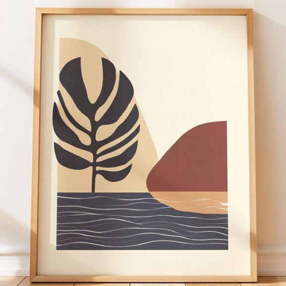 Monstera Abstract Leaf Modern Home Botanical Minimalist Unframed Paper Print