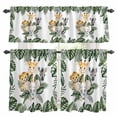 thumbnail image 1 of Monstera Animal Kitchen Curtains Valances and Tiers Set of 3 Elephant Giraffe Lion Zebra Tier Curtains and Valance with Rod Pocket for Small Windows, 27.5"x24", 1 of 9