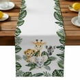 thumbnail image 1 of Monstera Animal Table Runner, Elephant Giraffe Lion Zebra Kitchen Table Runners Dress Scarves for Table Decorations Party/Restaurant/Indoor Outdoor Use, 13x36in, 1 of 9