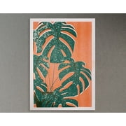 Monstera Cheese Plant A4 Risograph Poster Plant Lover Gift House Plant Picture Recycled Paper Print Poster, Poster Only