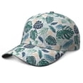 thumbnail image 1 of Monstera Dad Hat, Adjustable Baseball Cap with UV Protection, Colorful Boho Hawaiian Print and Vibrant Floral Design Performance Hat for Men Women Casual Wear, 1 of 7