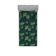 thumbnail image 1 of Monstera Fitted Sheet & Pillow Sham Set, Exotic Hawaiian Modern Digital Watercolor Effect Leaves of Tropical Jungle, Decorative Printed 2 Piece Bedding Decor, Twin, Emerald Green Teal, by Ambesonne, 1 of 2