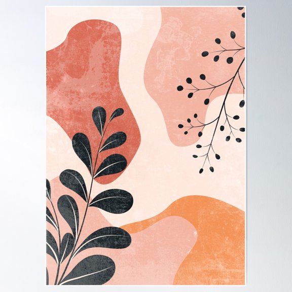 Monstera Graphic Poster Wall Art, Modern Wall Decor For Living Room Bedroom, 8x12 UNFRAMED