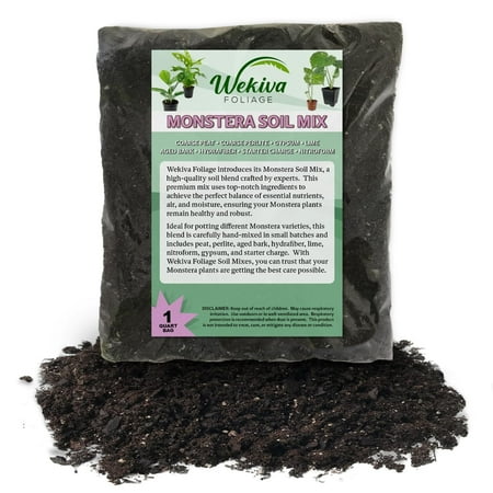 Monstera Growing Soil Mix 1 Quart - Custom Soil Blend Potting Mix for Monstera Plants Specially Developed by and for Professional Nursery Growers - Nutrient-Rich Formula