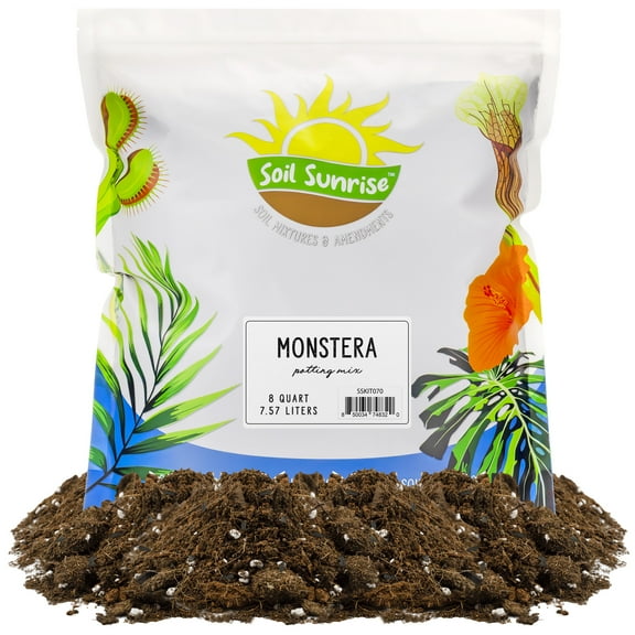Monstera Houseplant Potting Soil Mix (8 Quarts), Custom Blend for Growing and Repotting