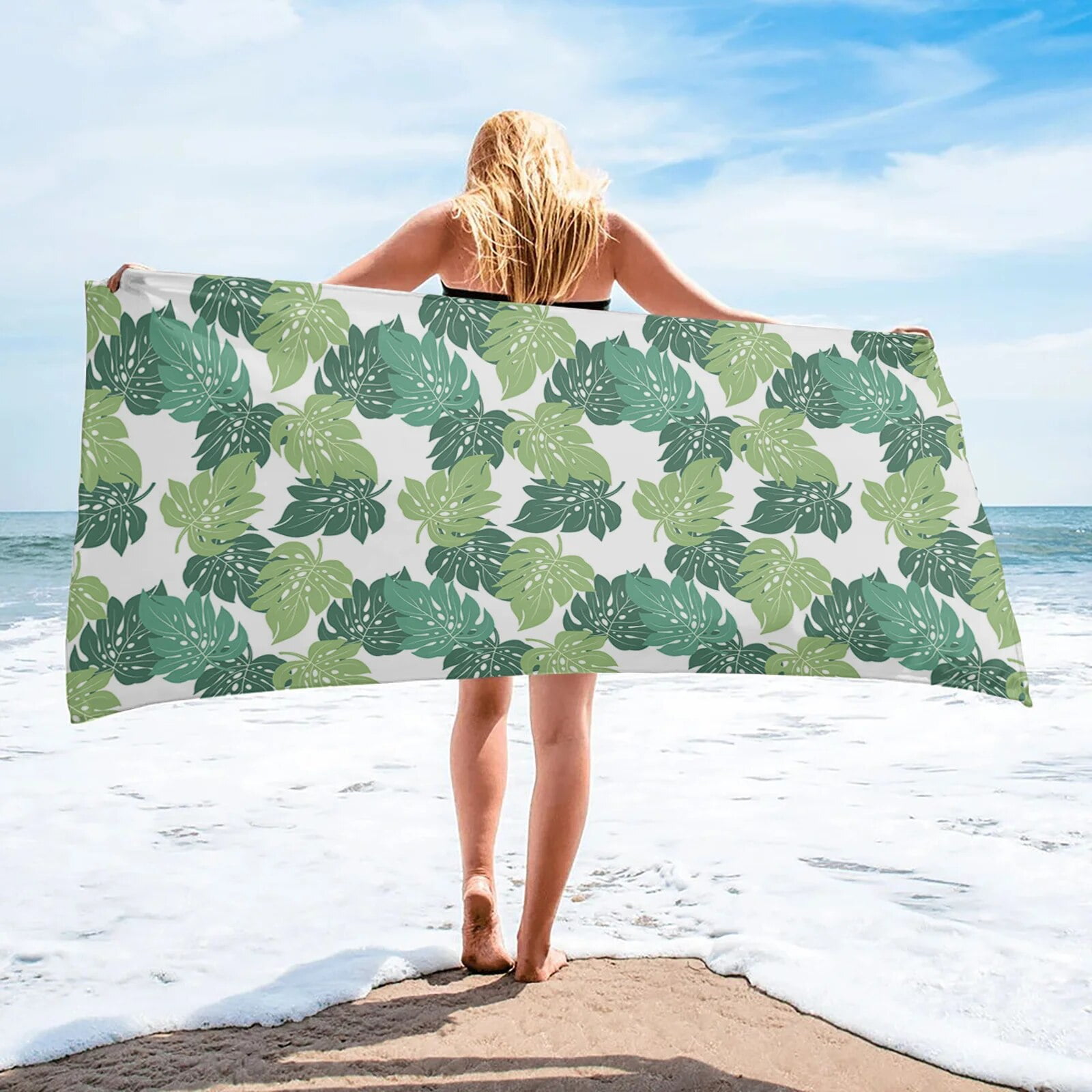 Monstera Jungle Bath Towel For Adults Home Summer Swimming Beach Towel