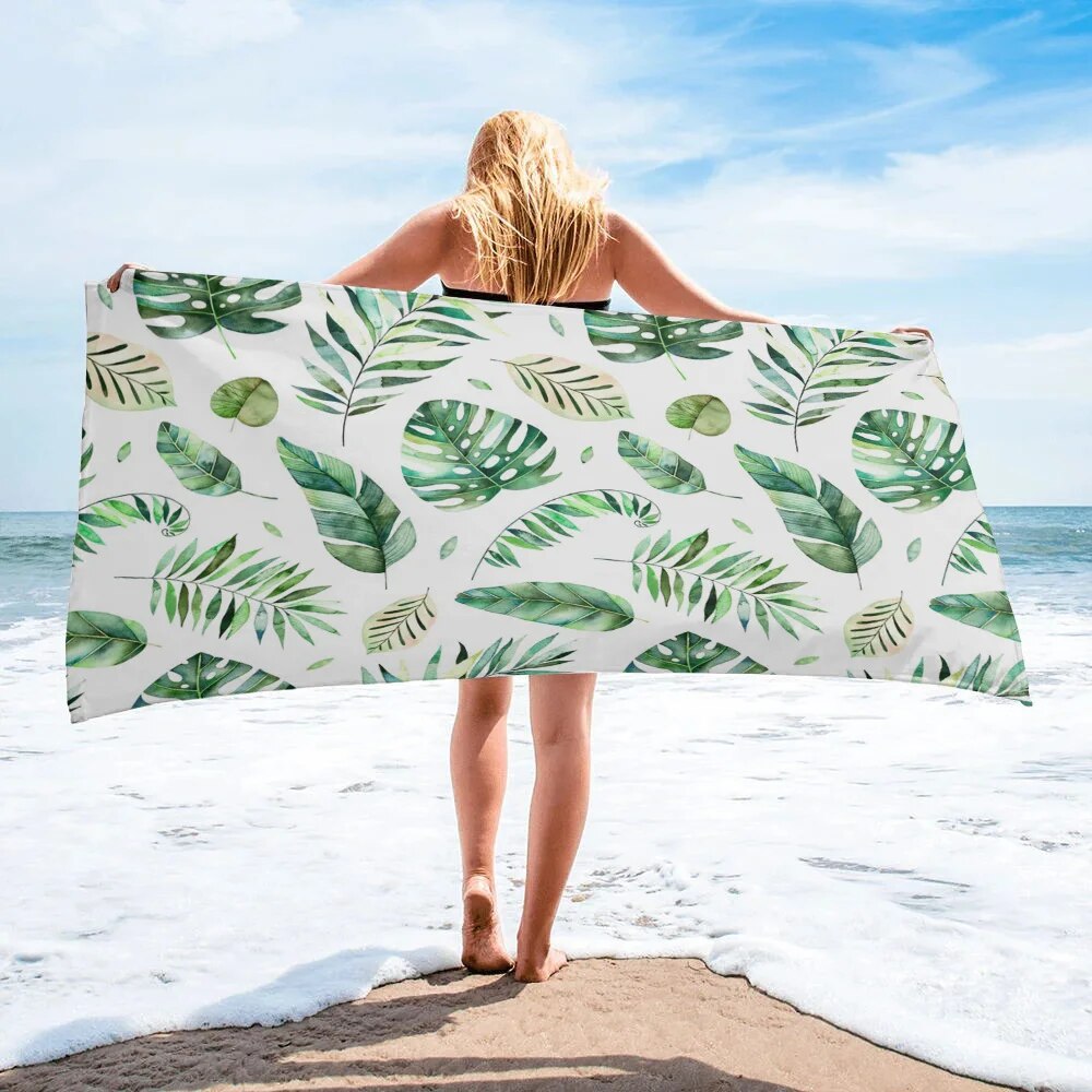 Monstera Jungle Bath Towel For Adults Home Summer Swimming Beach Towel