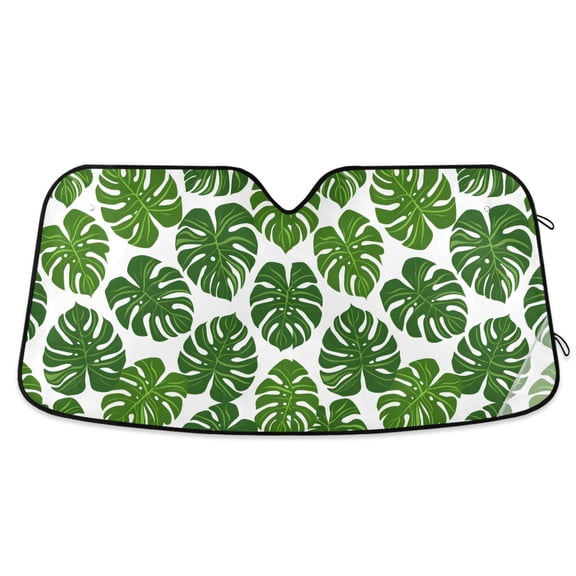 Monstera Leaf Car Windshield Sun Shade Foldable Car Front Window Visor Heat and UV Protection 53x23.5