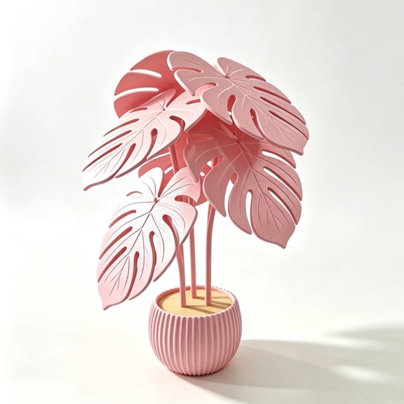 Monstera Leaf Coaster Set of 6, Modern Plant Shaped Drink Coasters, Functional Home & Desk Decor, Botanical Gift for Plant Lovers, Ideal for Coffee Table, Office & Housewarming