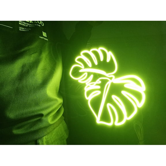 Monstera Leaf Led Neon Sign, Monstera Leaf Led Light, Monstera Neon Light, Tropical Leaf Led Sign, Green Plant Wall Decor, Living Room Decor