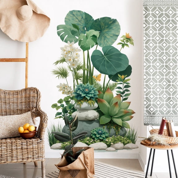 Monstera Leaf Wall Sticker Bedroom Sofa Background Wall Removable Decorative Wall Sticker Plant Wall Sticker