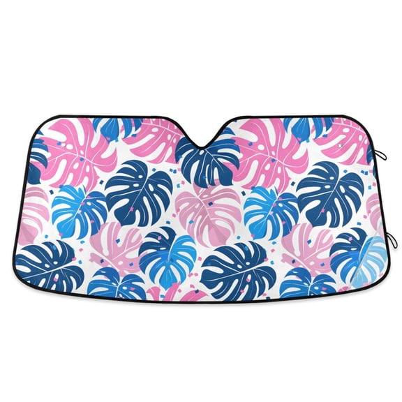 Monstera Leaves Car Windshield Sun Shade Foldable Car Front Window Visor Heat and UV Protection 53x23.5