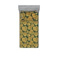 thumbnail image 1 of Monstera Leaves Fitted Sheet & Pillow Sham Set, Tropical Inspiration Exotics Leafy Pattern on Jungle Color Back, Decorative Printed 2 Piece Bedding Decor, Twin, Teal Pale Earth Yellow, by Ambesonne, 1 of 2