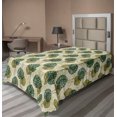 thumbnail image 1 of Ambesonne Monstera Leaves Flat Bedding Sheet Soft Top Sheet, Tropical Leafy Art, Twin, Fawn Hunter Green, 1 of 1