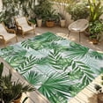 thumbnail image 1 of Monstera Leaves Outdoor Rug for Patio/Deck/Porch, Non-Slip Large Area Rug 5 x 7 Ft, Summer Palm Leaf Botanical Wooden Grey Indoor Outdoor Rugs Washable Area Rugs, Reversible Camping Rug Carpet Runner, 1 of 8